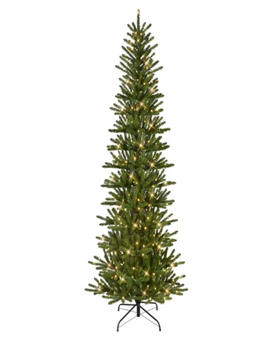 Puleo 7.5' Pre-lit Artificial Slim Mountain View Spruce Tree In Green