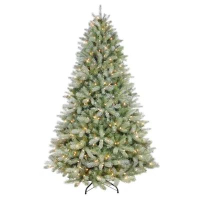 Puleo 7.5' Pre-lit Glistening Acadia Spruce Artificial Christmas Tree In Green