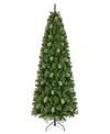 Puleo 7.5' Slim Teton Pine Artificial Christmas Tree In Green