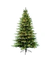 Puleo 6.5' Pre-lit Slim Balsam Fir Tree With 350 Underwriters Laboratories Clear Incandescent Lights, 2561 In Green