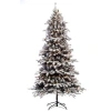 Puleo 7.5ft Pre-lit Flocked Birmingham Fir Artificial Christmas Tree In White