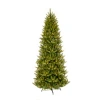 Puleo 7.5ft Pre-lit Slim Franklin Fir Artificial Christmas Tree In Green
