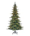 Puleo 7.5ft Pre-lit Union Artificial Fir Tree In Green