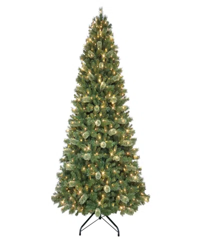 Puleo 9' Pre-lit Artificial Teton Pine Tree With Led Lights In Green