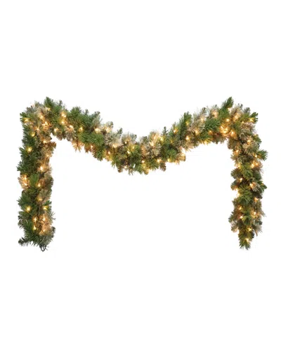 Puleo 9' Pre-lit Oklahoma Pine Artificial Garland In Green