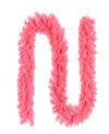 Puleo 9' X 10" Artificial Round Valley Pine Garland In Pink