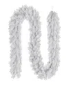 Puleo 9' X 10" Artificial Round Valley Pine Garland In White
