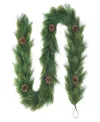 Puleo 9' X 10" Garland Adorned With Pinecones In Green