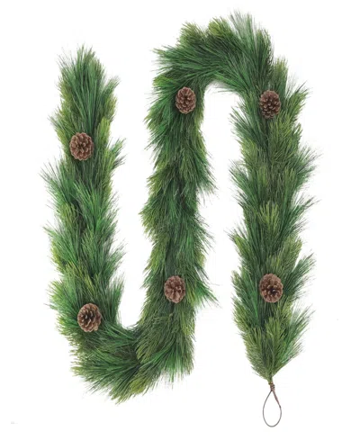 Puleo 9' X 10" Garland Adorned With Pinecones In Green
