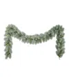 Puleo 9' X 10" Pre-lit Flocked Garland In Green