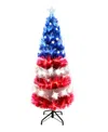 Puleo Fiber Optic Led Patriotic Tree 4ft In Red