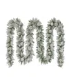 Puleo Flocked Garland 20 Ft X 10 Inch In Green