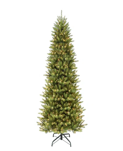 Puleo International 10' Pre-lit Slim Fraser Fir Christmas Tree In Green