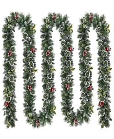 Puleo International 20' Snowy Silverton Pine Garland In Multi