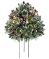 Puleo International 26" Battery-operated Pre-lit Urn Filler Christmas Holiday Decor In Green