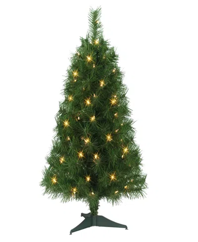 Puleo International 3' Pre-lit Snow Ridge Fir Christmas Tree In Green