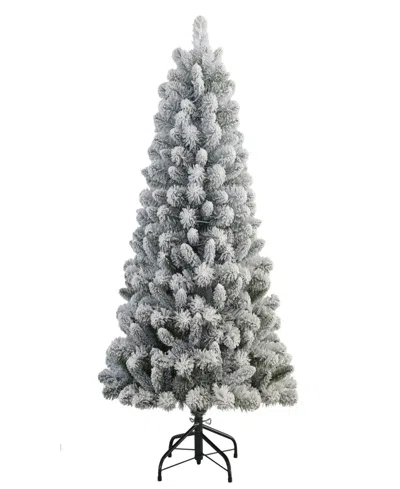 Puleo International 4.5' Flocked Virginia Pine Christmas Tree In Gray
