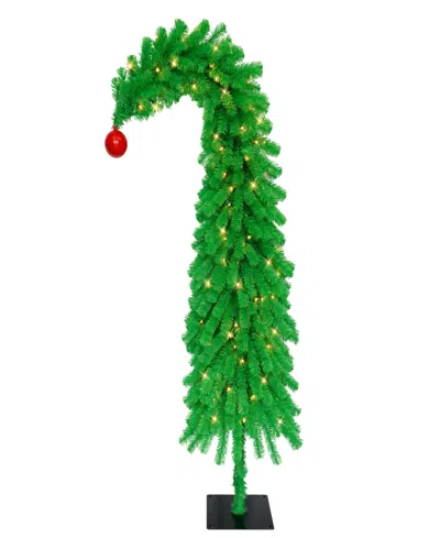 Puleo International 6' Pre-lit Wrapped Whimsical Christmas Tree In Green