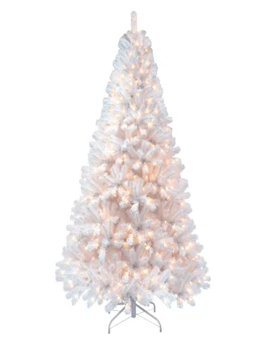 Puleo International 6.5' Pre-lit Northern Fir Christmas Tree In White