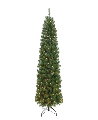 Puleo International 6.5' Pre-lit Northern Fir Pencil Christmas Tree In Green