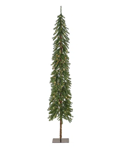 Puleo International 7' Alpine Pre-lit Artificial Christmas Tree In Green