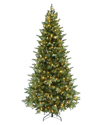 Puleo International 7.5' Pre-lit Linden Fir Christmas Tree In Green