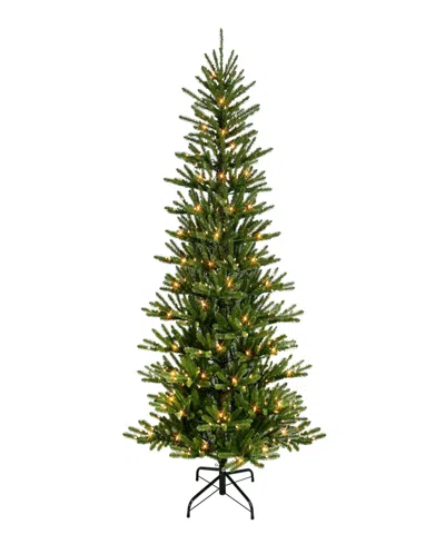 Puleo International 7.5' Pre-lit Mountain View Spruce Christmas Tree In Multi