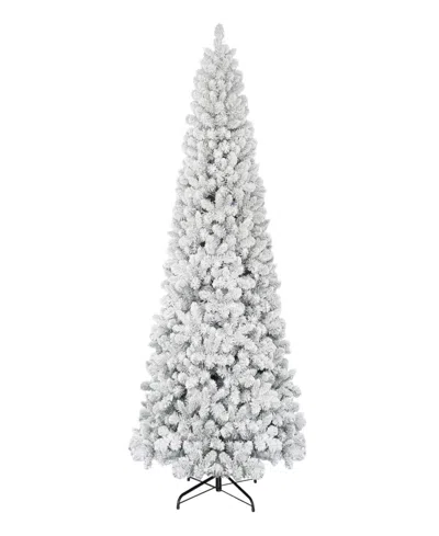Puleo International 9' Flocked Virginia Pine Christmas Tree In White