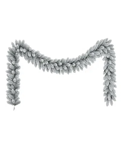 Puleo International Puleo 10" Flocked Royal Majestic Fir Garland In White
