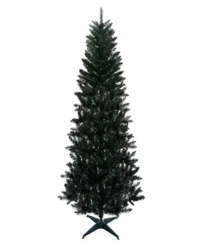Puleo International Puleo 7' Carson Pine Artificial Christmas Tree In Black
