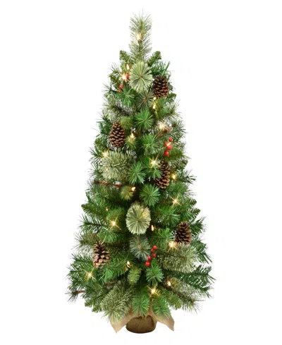 Puleo Pre-lit Adorned Artificial Tree 3ft In Green