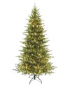 Puleo Pre-lit Fir Artificial Tree 7.5 Ft. In Green