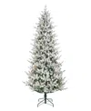 Puleo Pre-lit Flocked Artificial Tree 7.5 Ft In Green