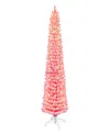 Puleo Pre-lit Pencil Artificial Christmas Tree 7.5 Ft In Pink