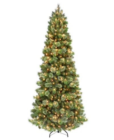 Puleo Pre-lit Pine Artificial Tree 7.5 Ft In Green