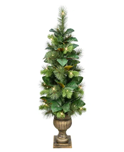 Puleo Pre-lit Potted Artificial Tree 3 Ft. In Green