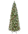 Puleo Pre-lit Slim Artificial Tree 7.5 Ft. In Green