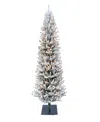 Puleo Pre-lit Tree With Pinecones 5 Ft In Green