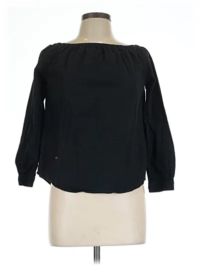 Pre-owned Pull & Bear 3/4 Sleeve Blouse In Black