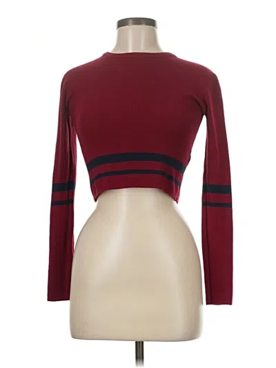 Pre-owned Pull & Bear Cardigan Sweater In Burgundy