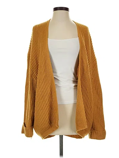 Pre-owned Pull & Bear Cardigan Sweater In Gold