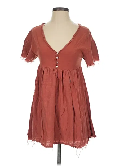 Pre-owned Pull & Bear Casual Dress In Brown
