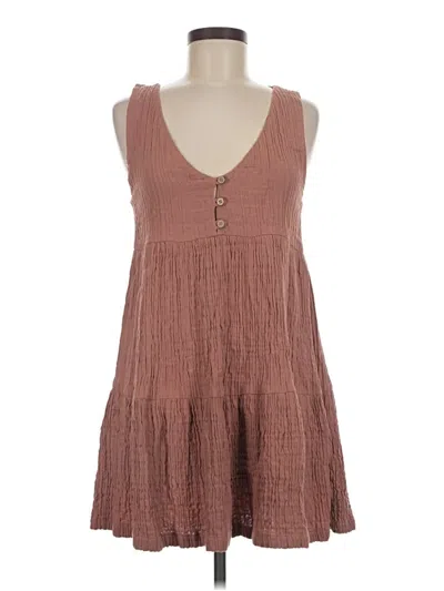 Pre-owned Pull & Bear Casual Dress In Brown