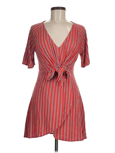 Pre-owned Pull & Bear Casual Dress In Red
