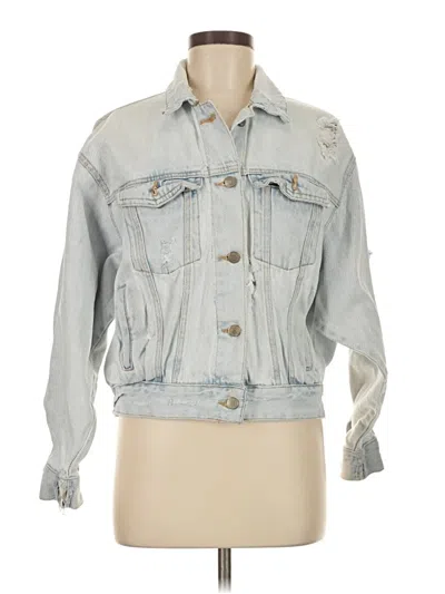 Pre-owned Pull & Bear Denim Jacket In Gray