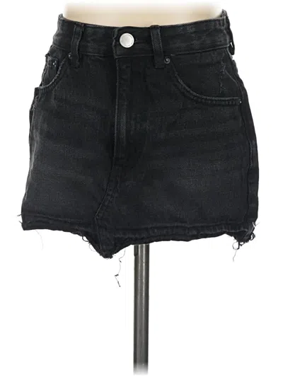 Pre-owned Pull & Bear Denim Skirt In Black