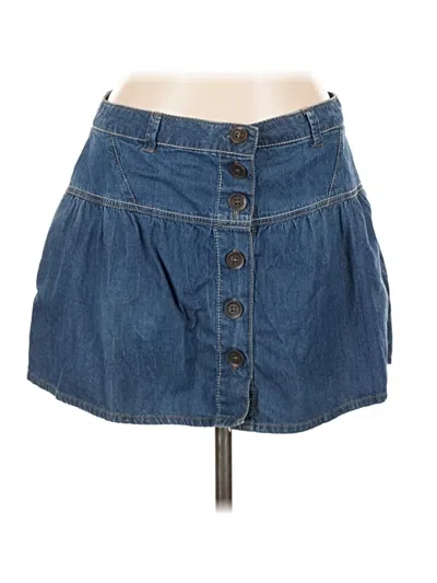 Pre-owned Pull & Bear Denim Skirt In Blue