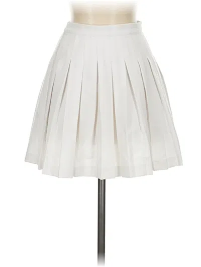 Pre-owned Pull & Bear Formal Skirt In White