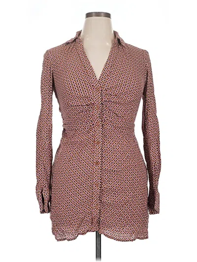 Pre-owned Pull & Bear Long Sleeve Blouse In Orange