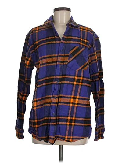Pre-owned Pull & Bear Long Sleeve Button Down Shirt In Blue